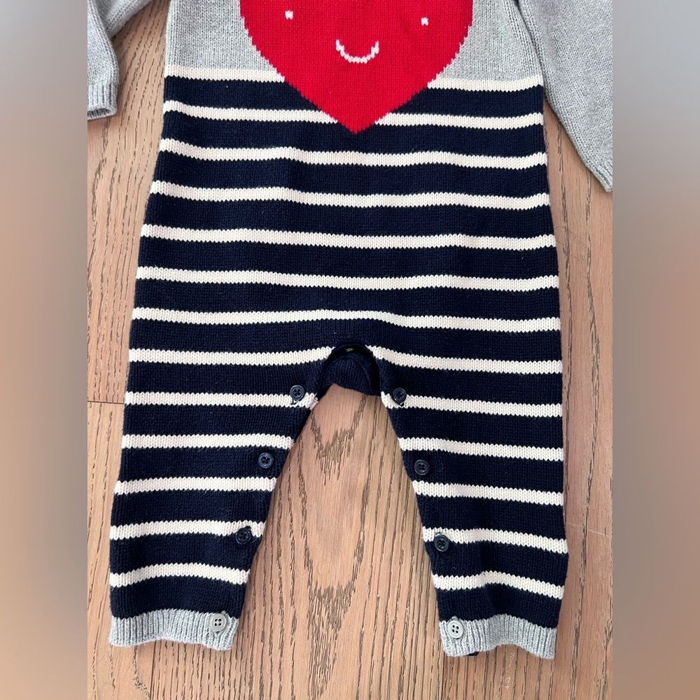 GAP Gray and Navy Striped Kids One Pieces - Picture 2 of 10